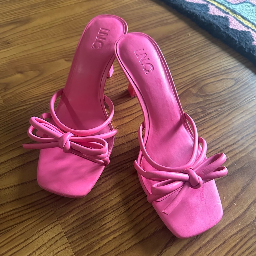 Pink slip on heels
